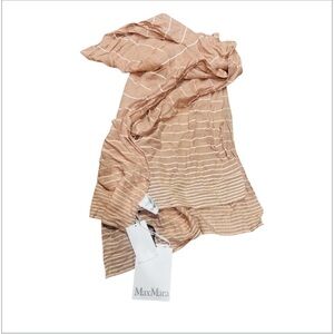 MaxMara Long Beige Striped  NWT Wrap Shawl Design